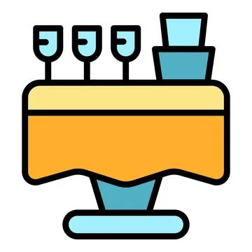 Ceremony table icon vector flat 스톡 일러스트