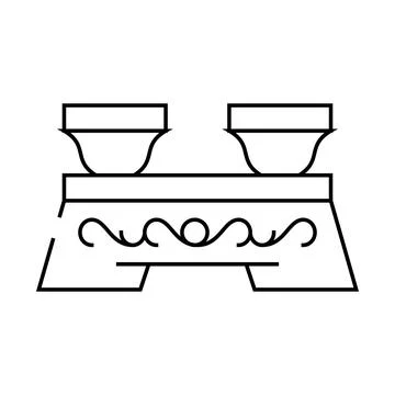 Ceremony tea drink table line icon vector illustration Illustrazione stock