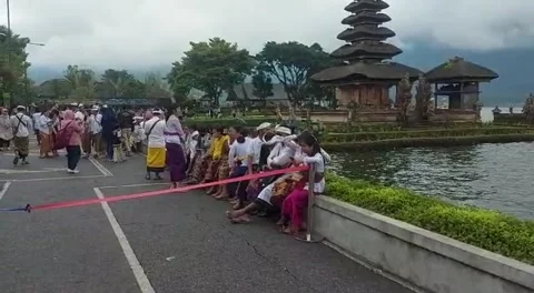 Ceremony at the Temple of the Candi Kuning Tabanan - Bali Part 1 Stock Footage 237362595