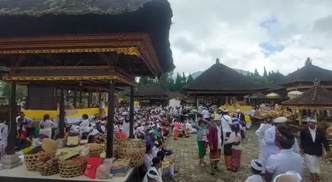 Ceremony at the Temple of the Candi Kuning Tabanan - Bali Part 3 Stock Footage 237366088