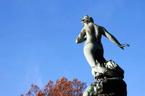 Ceres Brunnen - Rückansicht Der berühmte und beliebte Ceres Brunnen in Stu. Stock Photos