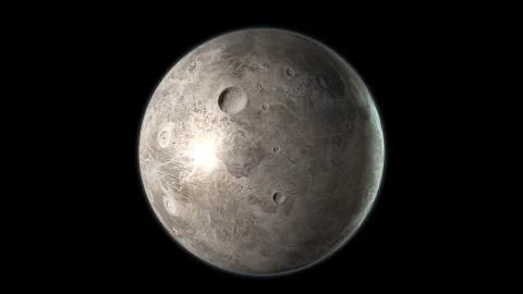Ceres Dwarf planet isolated on black background. 3D render 스톡 일러스트