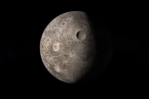 Ceres, dwarf planet, in the outer space. 3d render Illustrazione stock