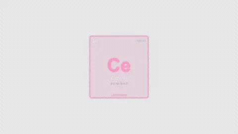 Cerium Ce Periodic Table Element Tile Labeled Animation Video Overlay Alpha 4K Stock-Footage 339368172