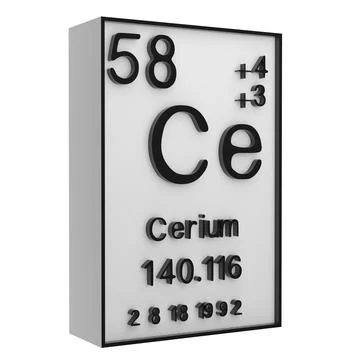 Cerium,Phosphorus on the periodic table of the elements on white blackgroun.. イラスト素材