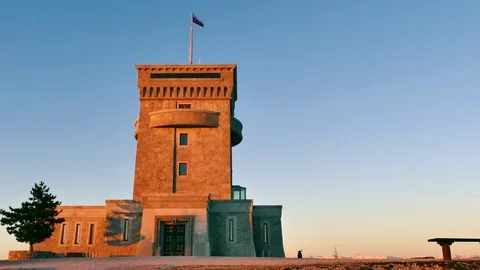 Cerje monument at sunset, static view Stock Footage 85135286