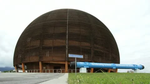 CERN outdoor tracking shot in Geneva Stock Footage 21368149