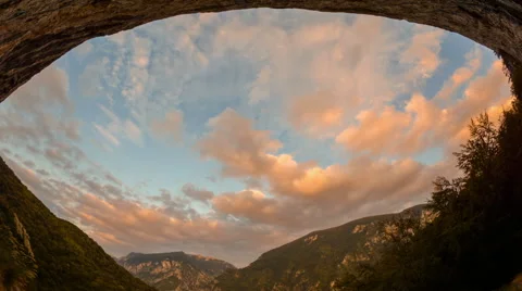 Cerna valley cave sunset time lapse HD Stock-Footage 42999331