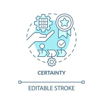 Certainty turquoise concept icon Illustrazione stock