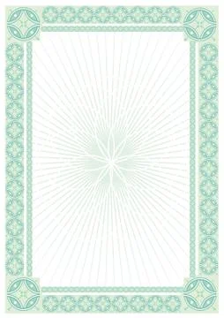 Certifcate green background Stock Illustration