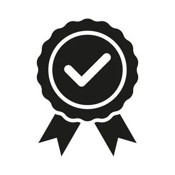 Certifiate black vector icon on white background Stock Illustration