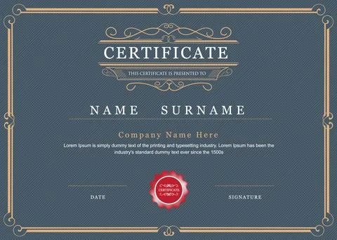 Certificate achievement frame border vector elegant flourishes template Stock Illustration