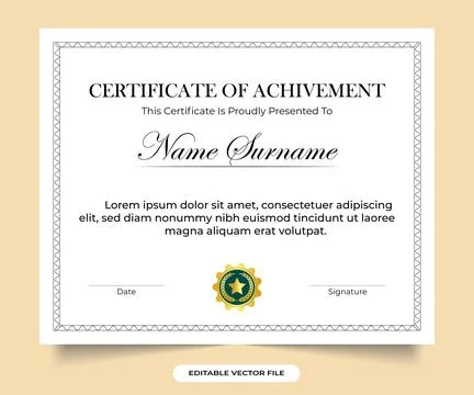 Certificate of achievement template. Professional certificate design. イラスト素材
