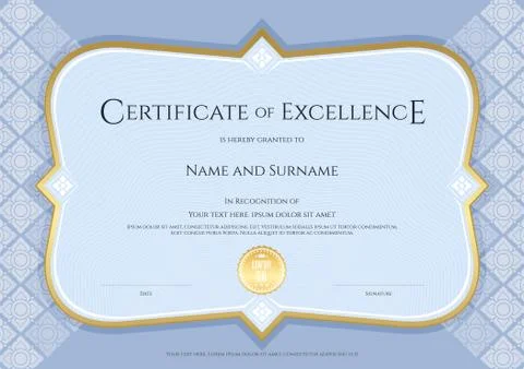 Certificate of achievement template in vector with applied Thai art backgro.. Stock Illustration