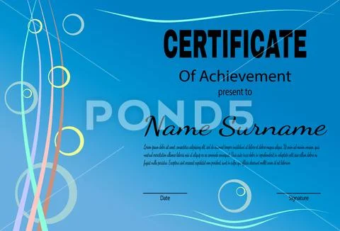 Certificate of achievement template in vector Stock Illustration