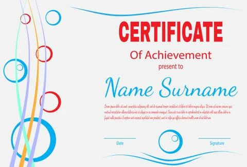 Certificate of achievement template in vector Stock Illustration