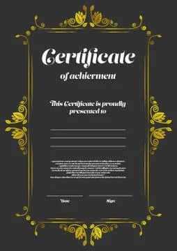 Certificate of appearance template Stock Illustration