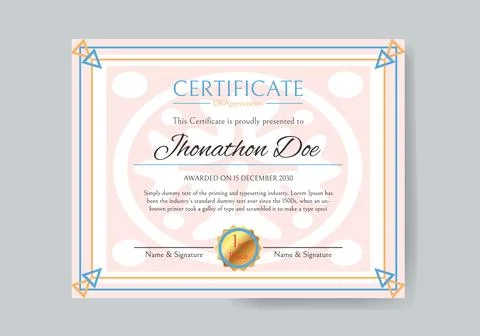Certificate Of Appreciation Award template Stock Illustration