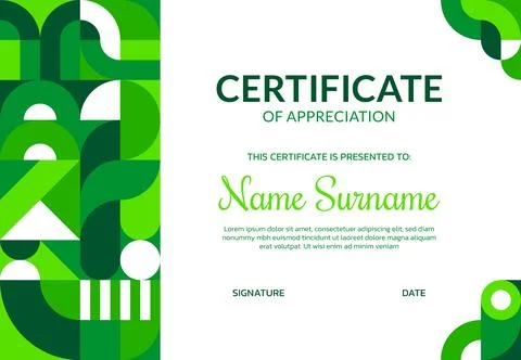 Certificate of appreciation with Bauhaus pattern イラスト素材