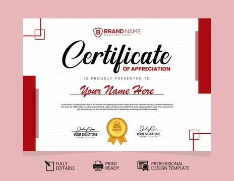 Certificate of Appreciation Design Template Stock Illustration