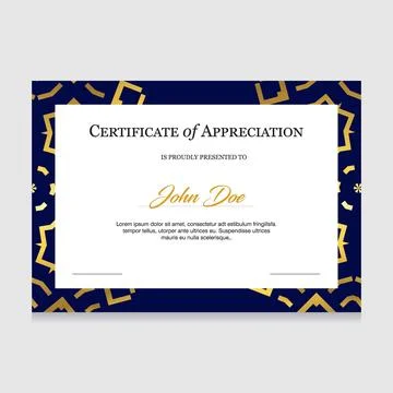 Certificate of appreciation design vector Stock Illustration