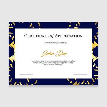 Certificate of appreciation design vector Stock Illustration