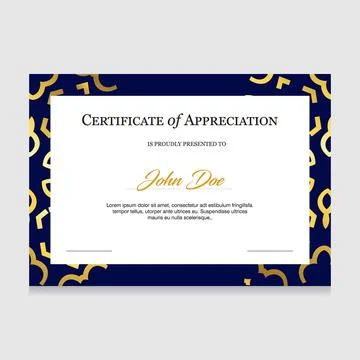Certificate of appreciation design vector Stock Illustration
