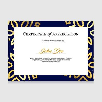 Certificate of appreciation design vector Stock Illustration