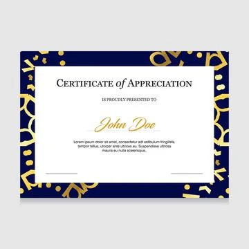 Certificate of appreciation design vector Stock Illustration