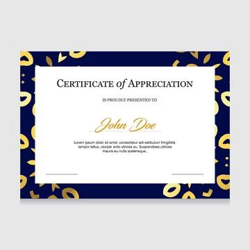 Certificate of appreciation design vector Stock Illustration