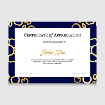 Certificate of appreciation design vector Stock Illustration