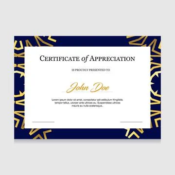 Certificate of appreciation design vector Stock Illustration