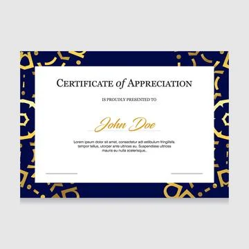 Certificate of appreciation design vector Stock Illustration