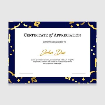 Certificate of appreciation design vector Stock Illustration