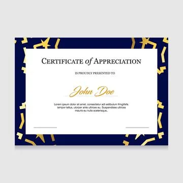 Certificate of appreciation design vector Stock Illustration