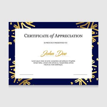 Certificate of appreciation design vector Stock Illustration