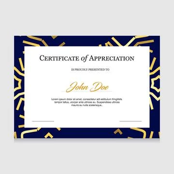Certificate of appreciation design vector Stock Illustration