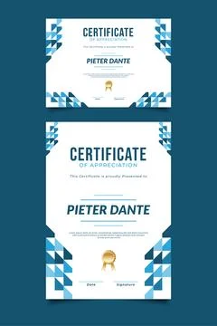 Certificate of Appreciation Template with Modern Design Stock Illustration