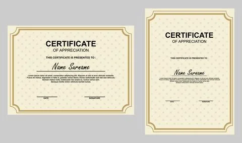 Certificate of appreciation template with ornamental borders and decorative.. Stockillustratie