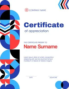 Certificate of appreciation template with pattern 스톡 일러스트