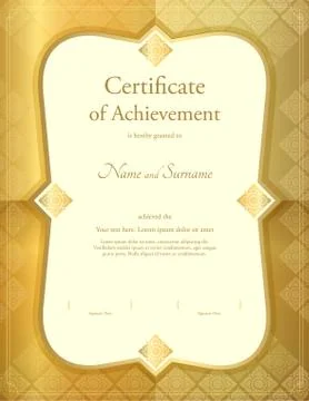 Certificate of appreciation template in vector with applied Thai art backgr.. Stock Illustration