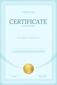 Certificate of appreciation vector template. Vertical diploma layout with text イラスト素材