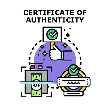 Certificate of authenticity concept illustrating document verification Stock Illustration