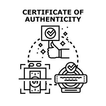 Certificate of authenticity concept illustrating document verification Stock Illustration