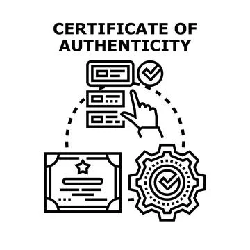 Certificate of authenticity concept representing quality control process 스톡 일러스트