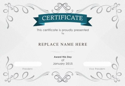 Certificate border, Certificate template. vector illustration Stock Illustration
