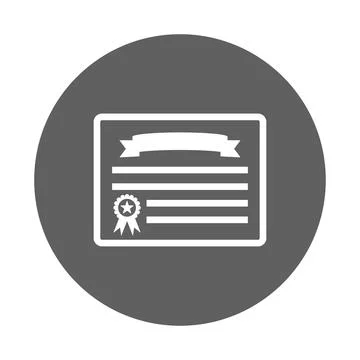 Certificate, certification, degree icon. Gray vector graphics. Stockfoto's