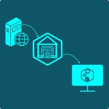 Certificate Chain Validation - Trust Verified Icon 스톡 일러스트