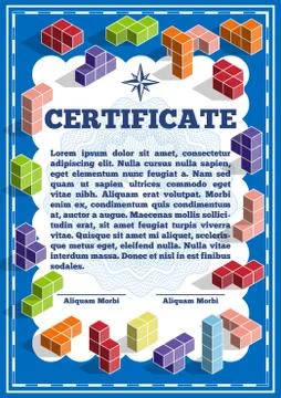 Certificate for children. Stock Illustration