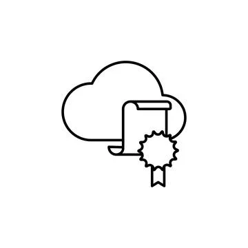 Certificate cloud education icon. Simple line, outline vector of e-learning イラスト素材